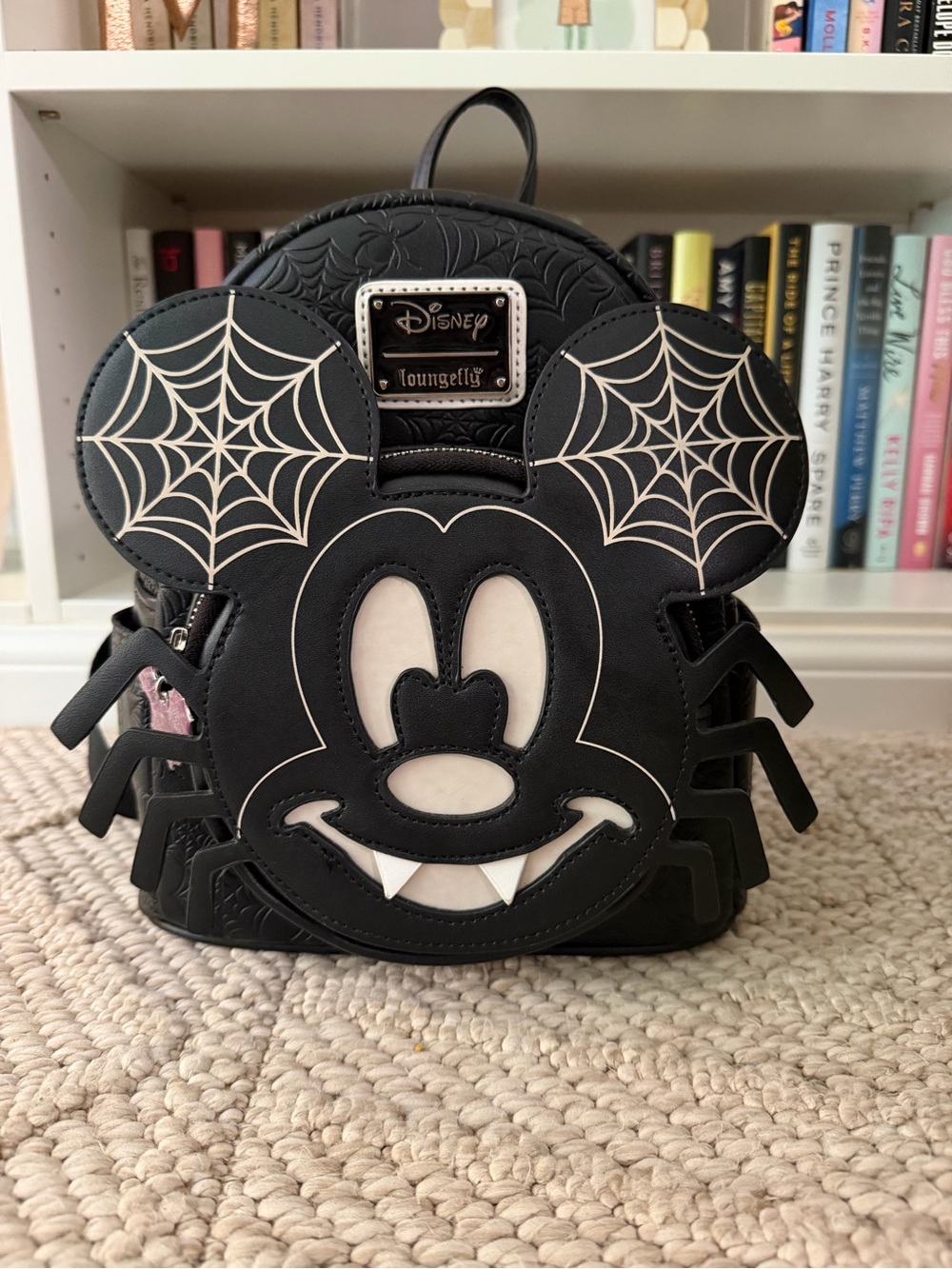 Loungefly Black & White Spider Mickey Mini Backpack